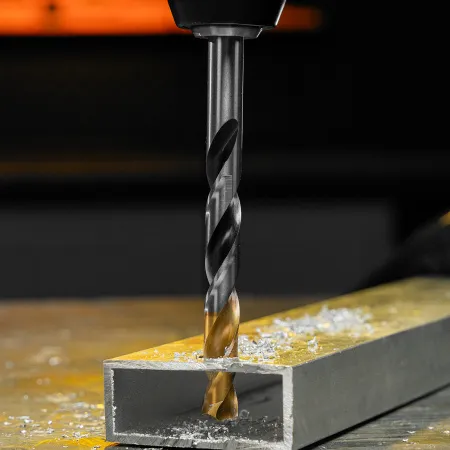 Сверло спиральное по металлу DENZEL 11 x 142 мм, Р6М5, Golden Tip, многогранная заточка