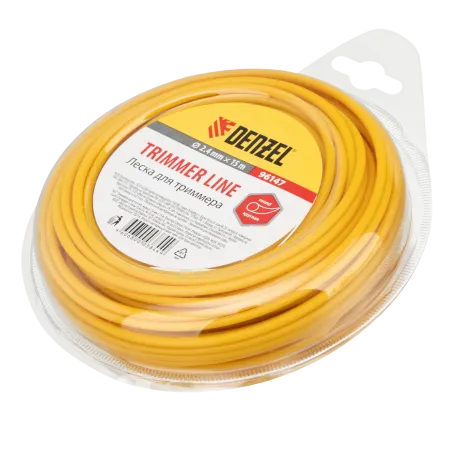 Леска для триммера DENZEL 96147, 2.4 мм x 15 м, круглая