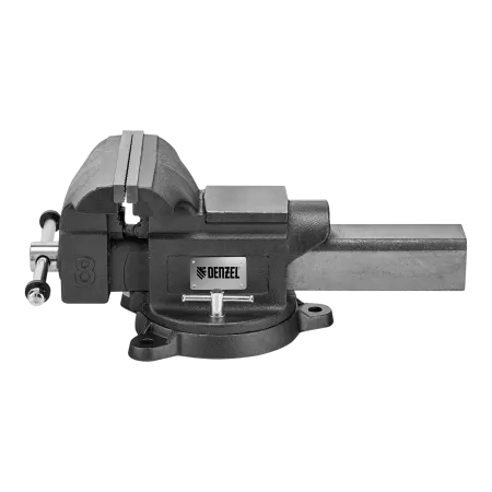 Тиски слесарные DENZEL BVH-200, 200 мм, поворотные, стальная направляющая, с наковальней