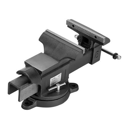 Тиски слесарные DENZEL BVH-200, 200 мм, поворотные, стальная направляющая, с наковальней