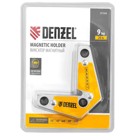 Фиксатор магнитный DENZEL для сварочных работ усилие 25 LB, 30х45х60х75х90х135 град.