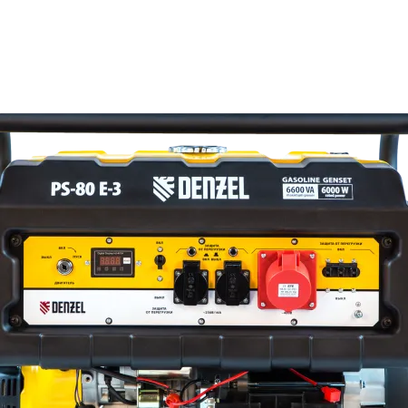 Генератор бензиновый DENZEL PS 80 E-3, 6.6 кВт, 400 В, 25 л, электростартер
