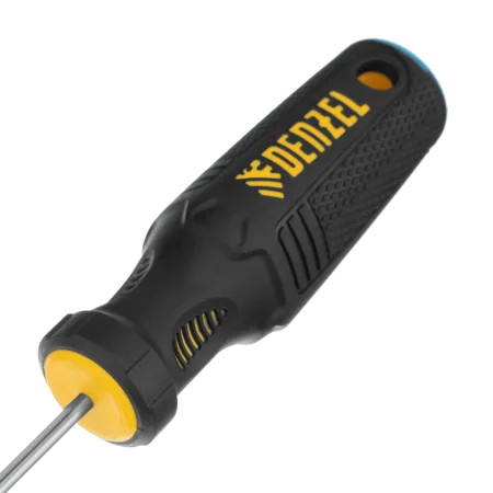 Отвертка DENZEL SL3х100 мм, CrV, трехкомпонентная рукоятка
