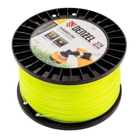 Леска для триммера DENZEL 96285 звезда, 2,0мм х 374м, на DIN катушке FLEX CORD