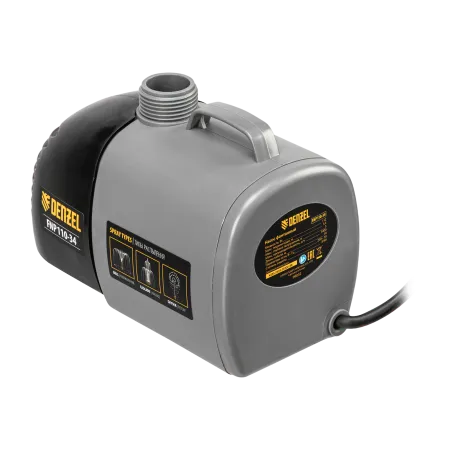 Насос фонтанный DENZEL FNP110-34, 112 Вт, подъем 3,4 м, 3400 л/ч, колокольчик/каскад/гейзер