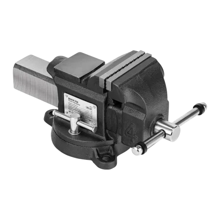 Тиски слесарные DENZEL BVH-100, 100 мм, поворотные, стальная направляющая, с наковальней