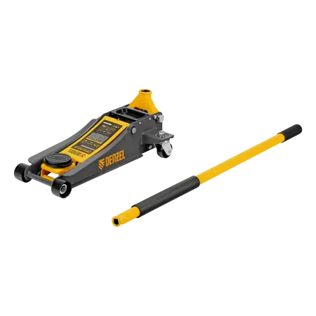 Домкрат гидравлический подкатной DENZEL 2,5 т, 85-430 мм, быстрый подъем, низкий подхват, проф./