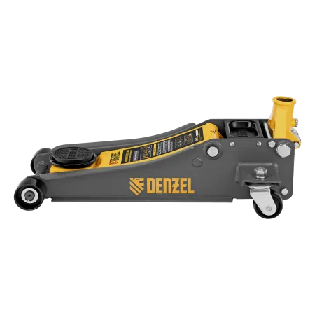 Домкрат гидравлический подкатной DENZEL 2,5 т, 85-430 мм, быстрый подъем, низкий подхват, проф./
