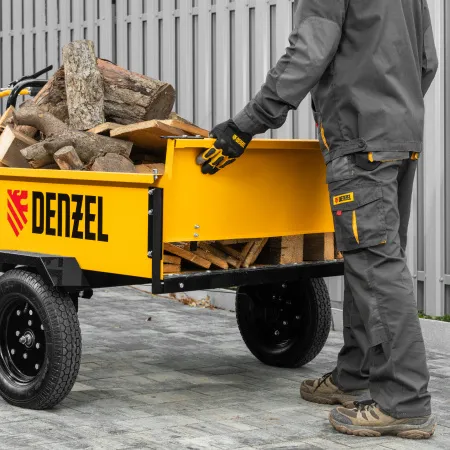 Прицеп для мотоблока DENZEL TT-500, оцинк., груз. 500 кг, рег. сцепка, колеса 4.00-10, в упаковке