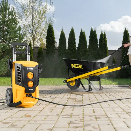 Моечная машина высокого давления DENZEL R-180, 2200 Вт, 180 бар, 380 л/ч, колесная