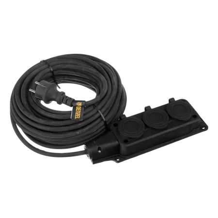 Удлинитель-шнур силовой Top Series DENZEL, КГТТ, 20 м, 3 розетки, 3 x 1,5 мм