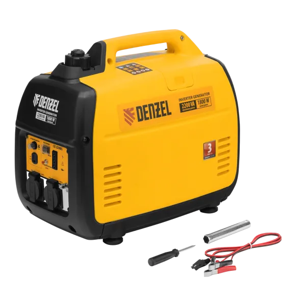 Инверторный генератор DENZEL GT-2200iS, 2.2 кВт, 230 В, бак 4 л, ручной старт