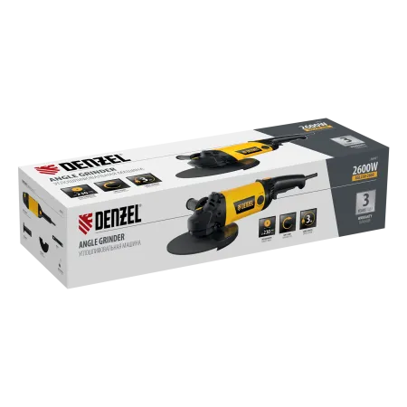 Машина шлифовальная угловая DENZEL AGL230-2600, 2600 Вт, 230 мм, 6600 об/мин