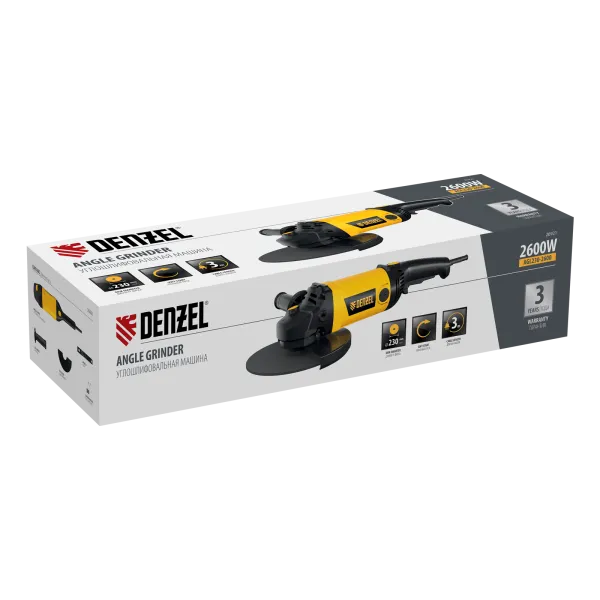 Машина шлифовальная угловая DENZEL AGL230-2600, 2600 Вт, 230 мм, 6600 об/мин