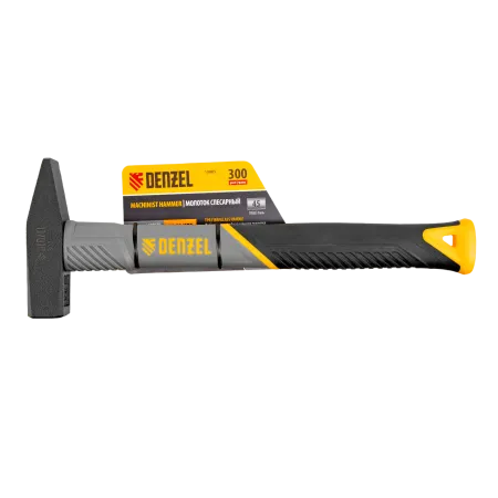 Молоток слесарный DENZEL 300 г, кованый, фибергласовая  рукоятка c TPR покрытием