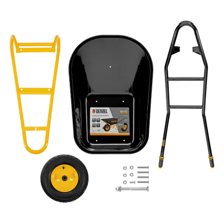 Тачка строительная DENZEL усиленная объем 120 л, 220 кг, колесо 16х4.00-8