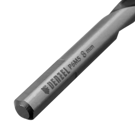 Сверло спиральное по металлу DENZEL 8 x 117 мм, Р6М5, Golden Tip, многогранная заточка