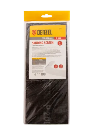 Сетка абразивная DENZEL 75179, P200, 115 x 280 мм, 5 шт.