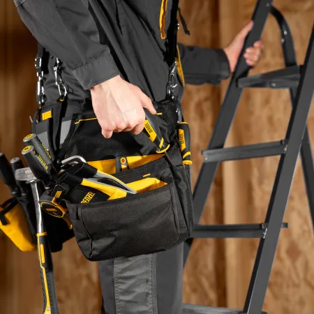 Пояс монтажника усиленный DENZEL с лямками, сумки поясные, держатель для молотка