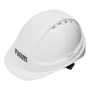 Каска защитная ударопрочная DENZEL ABS/PC, плавная регулировка, модель «Форвард» (К-05), белая