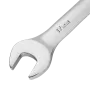 Ключ комбинированный трещоточный DENZEL, 17 мм, CrV, матовый хром