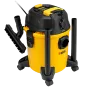 Пылесос строительный DENZEL RVC20, 1400 Вт, бак 20 л, шланг 3 м, розетка с автосинхр.