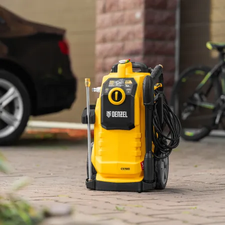 Моечная машина высокого давления DENZEL K 70 Power, 2500 Вт, 180 бар, 600 л/ч, асинхронный двигатель