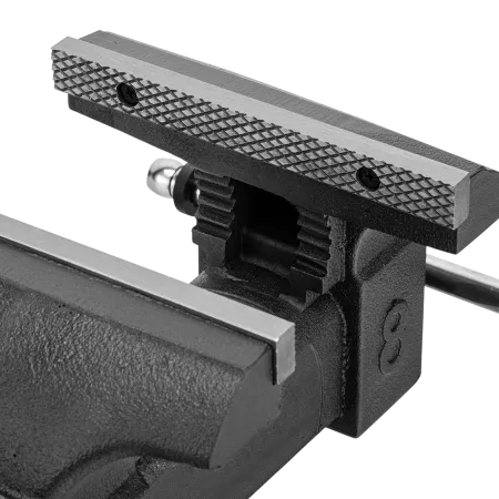 Тиски слесарные DENZEL BVH-200, 200 мм, поворотные, стальная направляющая, с наковальней