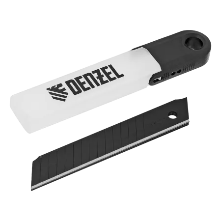 Лезвия DENZEL 18 мм, сталь SK4 - 0,5 мм, супер острые, многосегментные, 5 штук