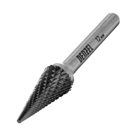 Борфреза по металлу DENZEL твердосплавная, коническая, тип-M, 12 мм
