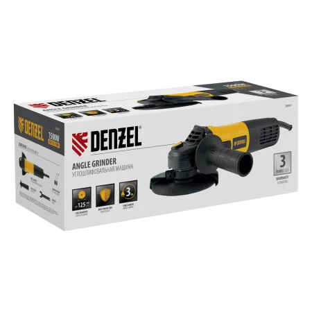 Машина шлифовальная угловая DENZEL AG125-1500, 1500 Вт, 125 мм, 3000-11000 об/мин