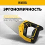 Ножовка по дереву DENZEL 400 мм, 9 TPI, зуб 3D, двухкомпонентная рукоятка