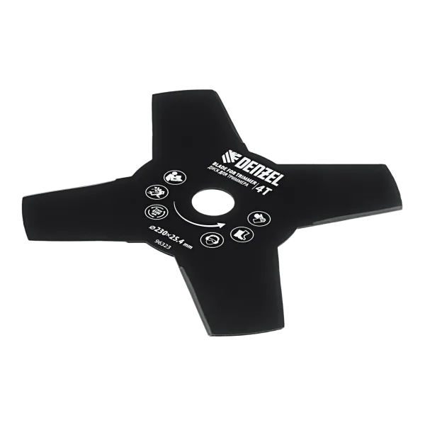 Диск для триммера DENZEL 96323, 230 x 25.4 мм, толщина 1.6 мм, 4 лезвия