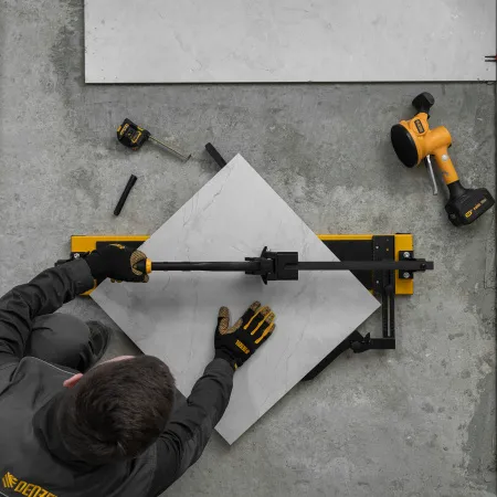 Плиткорез рельсовый DENZEL 800х16мм, каретка на подш., стальная станина, усил. рукоятка-пенал