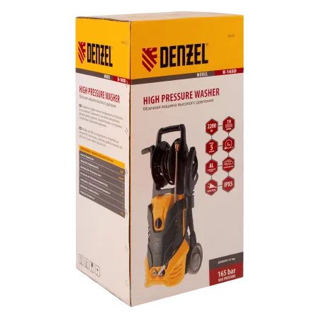 Мойка высокого давления DENZEL R-165D, 2200 Вт, 165 бар, 7 л/мин, с барабаном