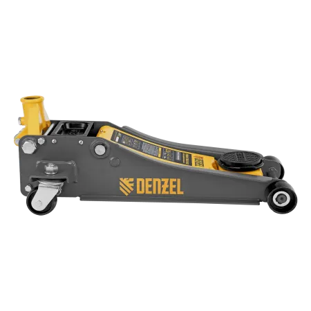 Домкрат гидравлический подкатной DENZEL 2,5 т, 85-430 мм, быстрый подъем, низкий подхват, проф./