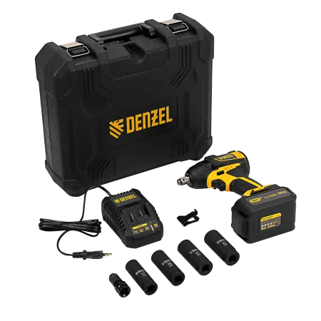 Гайковерт ударный аккумуляторный бесщет DENZEL CIW-IB-300, Li-ion, 18В, 300Нм