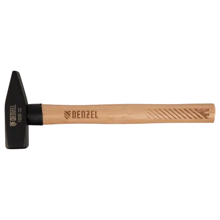 Молоток слесарный DENZEL 1000 г, кованый квадратный боек, буковая рукоятка