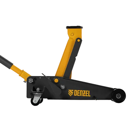 Домкрат гидравлический DENZEL подкатной 3 т, с фиксатором, быстрый подъем, 135-480 мм, профессиональный