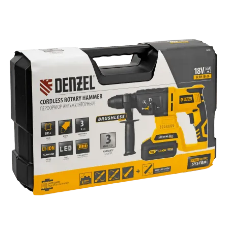 Перфоратор аккумуляторный DENZEL BLRH-IB-26 Li-Ion, 18 В