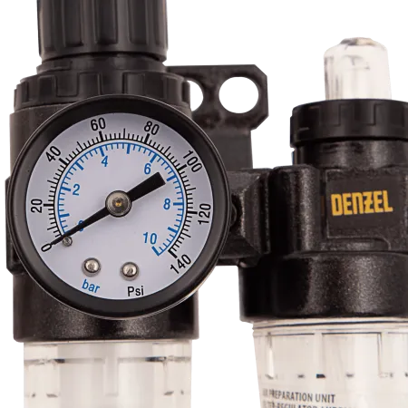 Блок подготовки воздуха регулятор-фильтр-лубрикатор DENZEL FLR1500, 10 бар, 1500 л/мин, 1/4