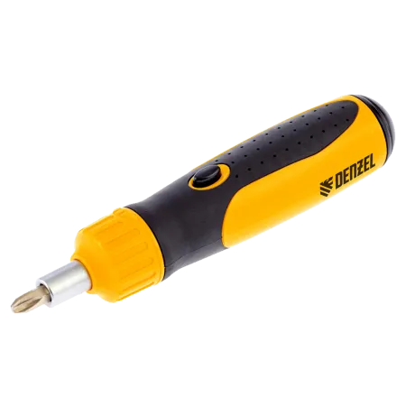 Отвертка реверсивная DENZEL механизм SmartPush 12 шт, S2