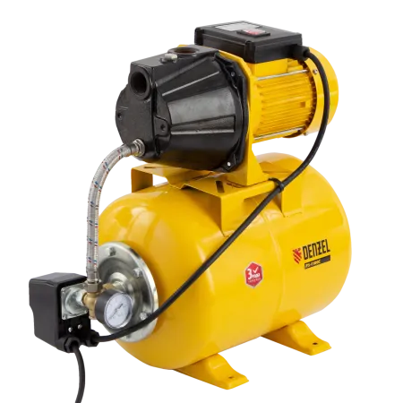 Насосная станция DENZEL PS1100С, 1100 Вт, 4500 л/ч, ресивер 24 л, высота подъема 46 м