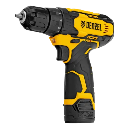 Дрель-шуруповерт аккумуляторная DENZEL CDQ-12, Li-Ion, 12 В