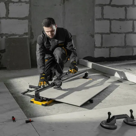 Плиткорез рельсовый DENZEL 1000х16мм, каретка на подш., стальная станина, усил. рукоятка-пенал