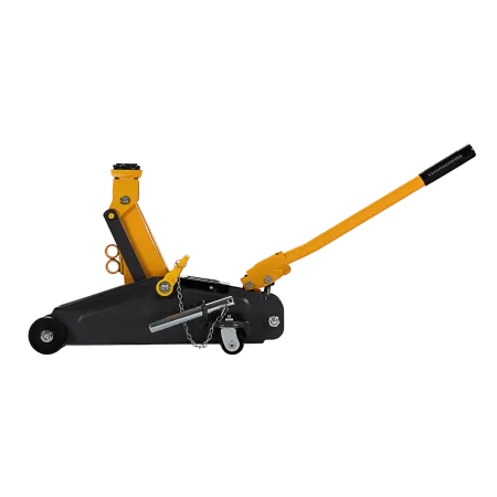 Домкрат гидравлический DENZEL подкатной с фиксатором, 2 т, 130-330 мм