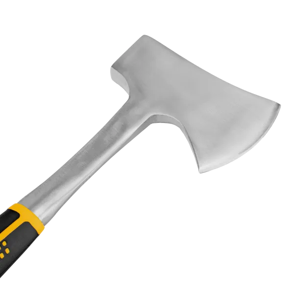 Топор цельнометаллический DENZEL, 600 г, двухкомпонентная обрезиненная рукоятка, прямой хват