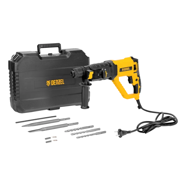 Перфоратор электрический DENZEL RHB-1050-30, SDS-plus, 1050 Вт, 3,4 Дж, 4 реж.