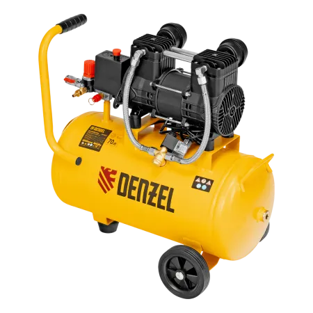 Компрессор безмасл. малошумный DENZEL DLP-950/24, 950Вт,24 л, 2850 об/мин, 170 л/мин