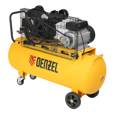 Компрессор воздушный DENZEL BCV2200/100, 2.2 кВт, ременный привод, 100 литров, 370 л/мин